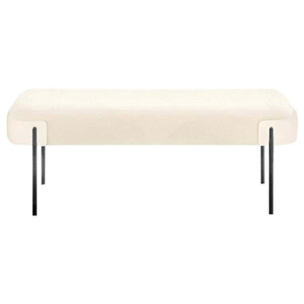 Beige Leather Bench