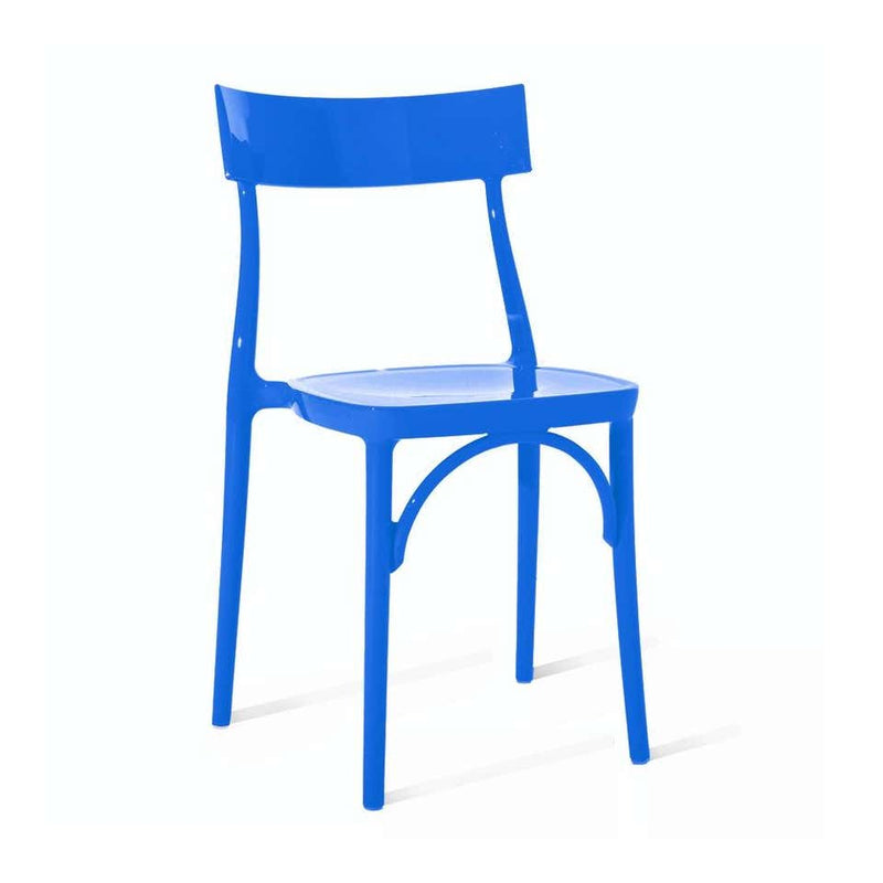 Milani Glossy Blue Majorelle Polycarbonate Dining Chair