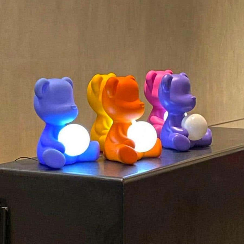 White Teddy Bear Lamp LED Rechargeable