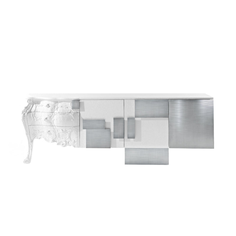 Oak & Steel White Evolution Cabinet