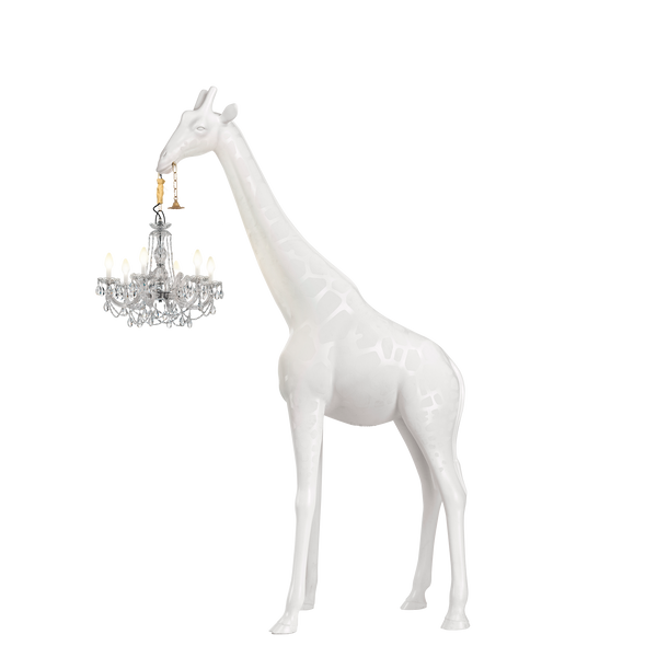 8.6 ft Tall Outdoor White Giraffe Chandelier