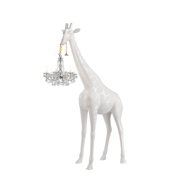 8.6 ft Tall Outdoor White Giraffe Chandelier