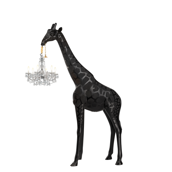 8.6 ft Tall Outdoor Black Giraffe Chandelier