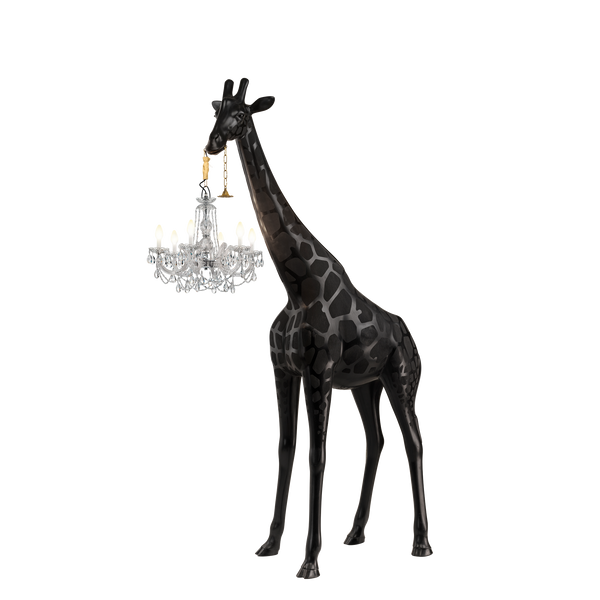 8.6 ft Tall Outdoor Black Giraffe Chandelier
