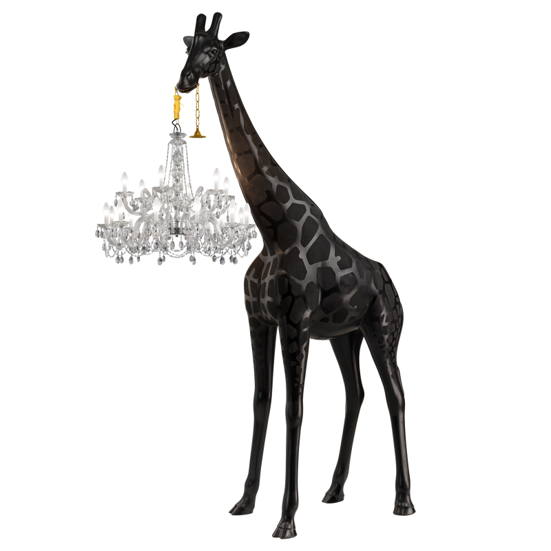 13 Feet Tall Black Giraffe Outdoor Chandelier