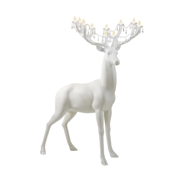 6.5 Feet Tall White Sherwood Deer Chandelier