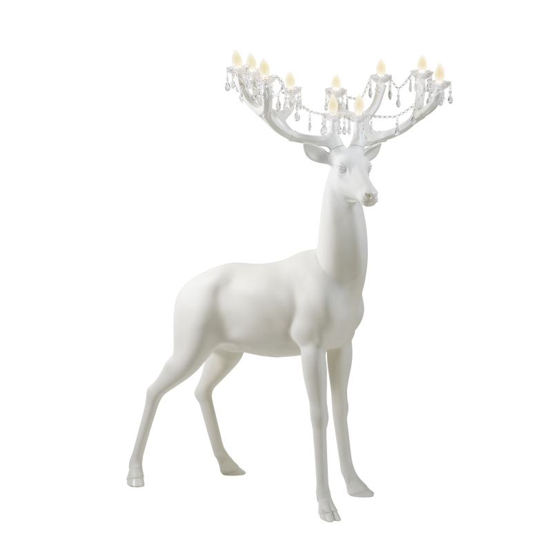 6.5 Feet Tall White Sherwood Deer Chandelier