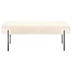 Beige Leather Bench