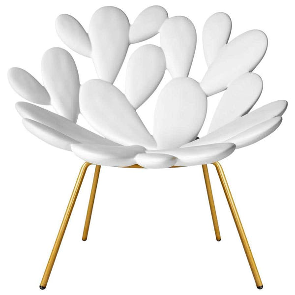 White & Brass Outdoor Cactus Chair