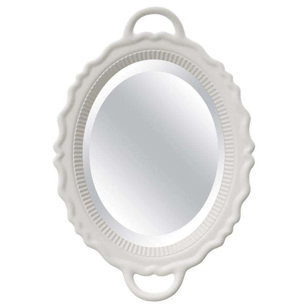 White Oval Plateau Mirror