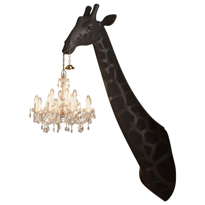 Black Giraffe in Love Wall Lamp