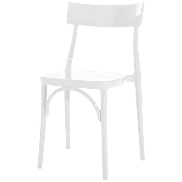 Milani, Glossy White Polycarbonate Dining Chair