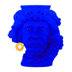 Blue & Gold Pirate Terracotta Vase