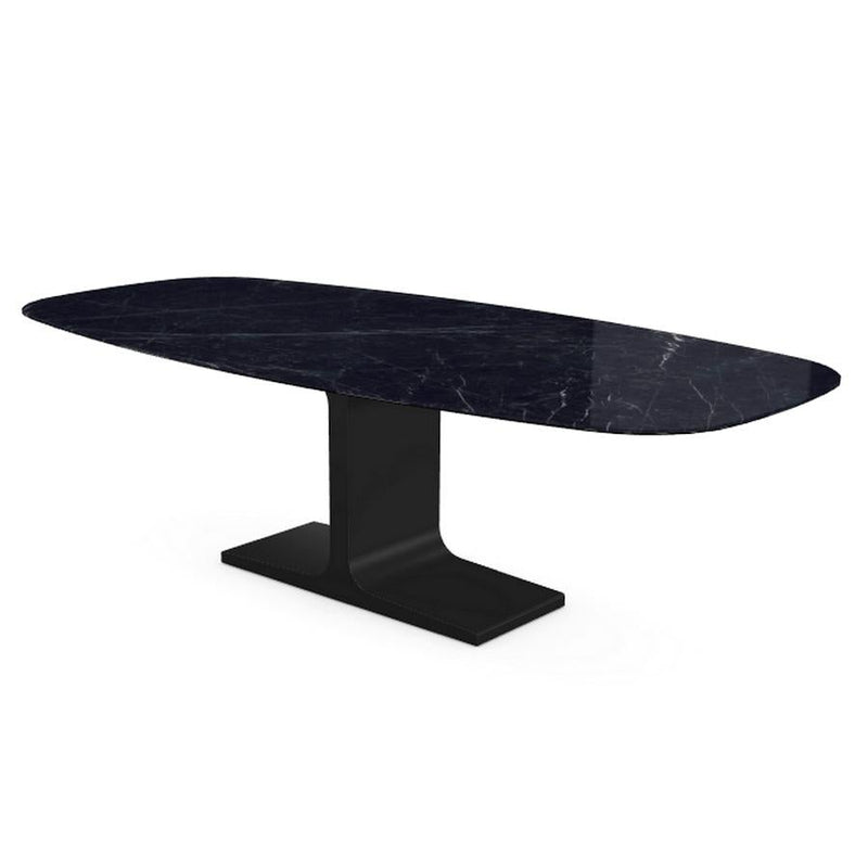 Century, Dining Table Marquina Ceramic Top on Metal Base
