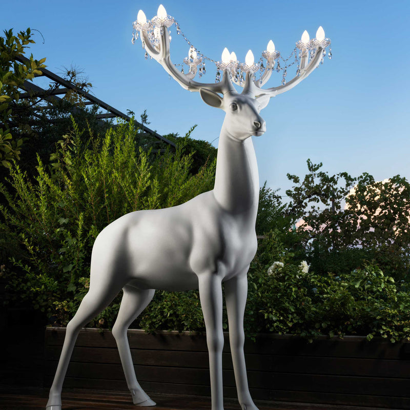 6.5 Feet Tall White Sherwood Deer Chandelier