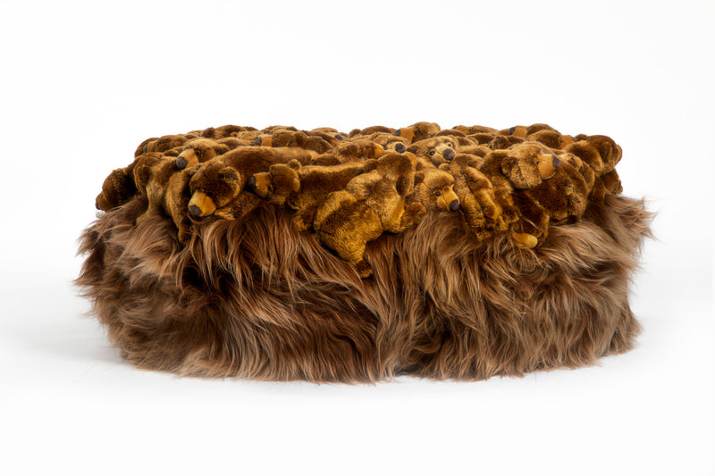 Grizzly Fluffy Ball Pouf XL