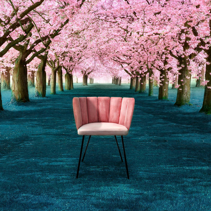 Pink Gaia Velvet Dining Armchair