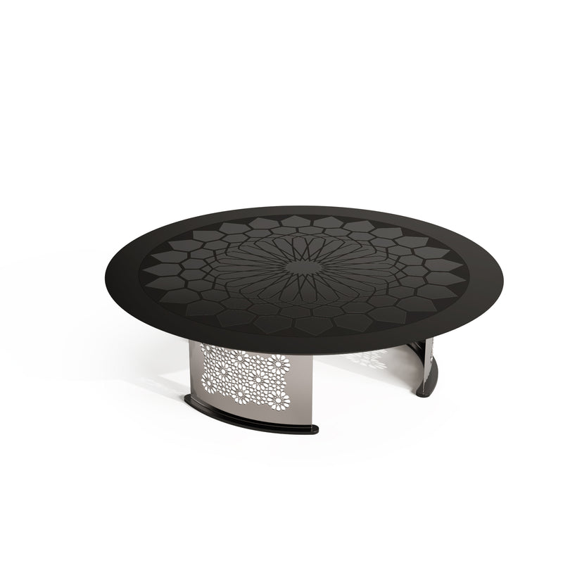 Arabesque Black Lacquer and Glass Coffee Table