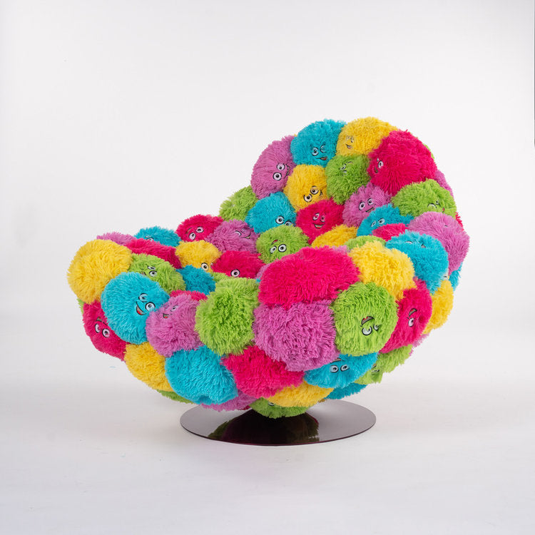 Candy Multi-Color Lounge and Fluffy Swivel Chair