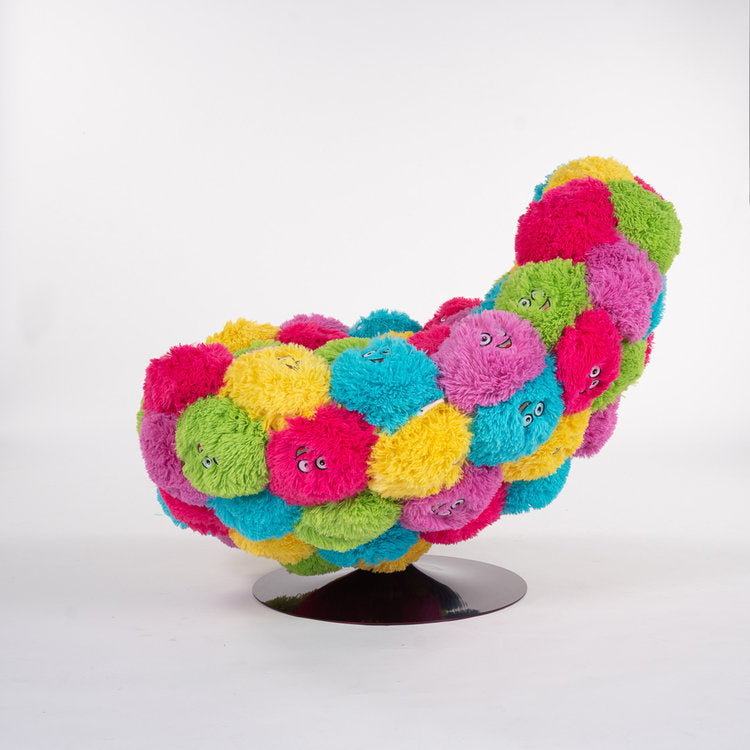 Candy Multi-Color Lounge and Fluffy Swivel Chair