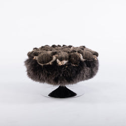 Hedgehog Fluffy Ball Mini Pouf