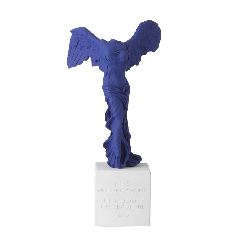 Winged Greek Statue in Blue