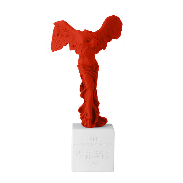 Winged Greek Statue in Red