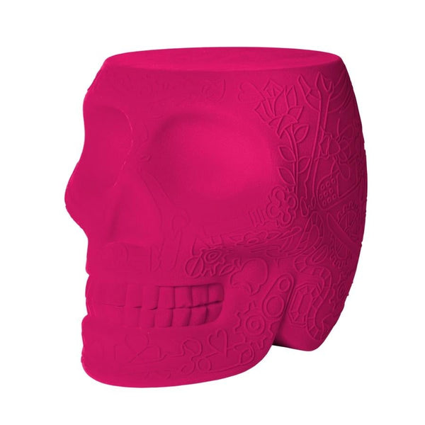 Mexico Pink Velvet Skull Stool/Side Table