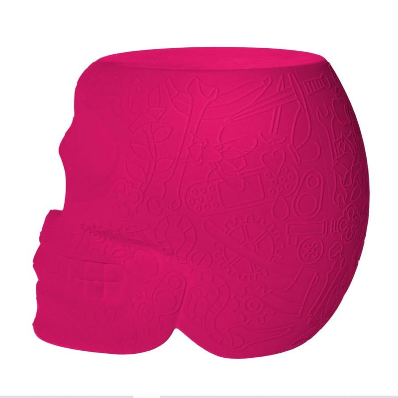 Mexico Pink Velvet Skull Stool/Side Table