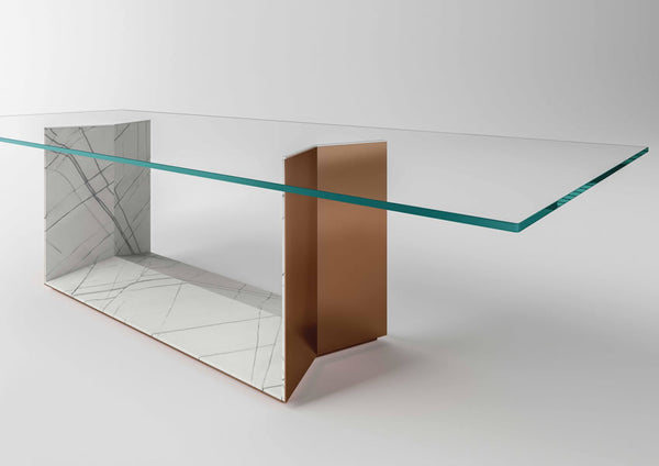 T5 Stone & Glass Dining Table