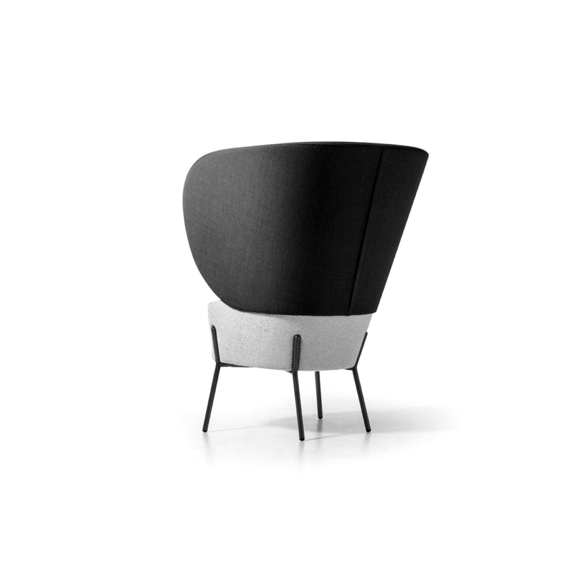 Black & White Upholstered Bergère Chair