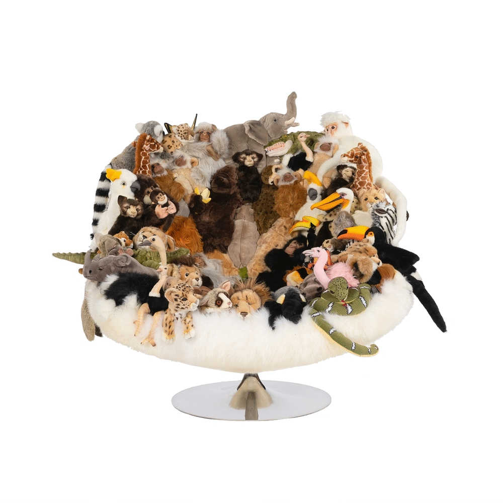 Noah's Ark Animal Fluffy Lounge Swivel Chair | Collectioni