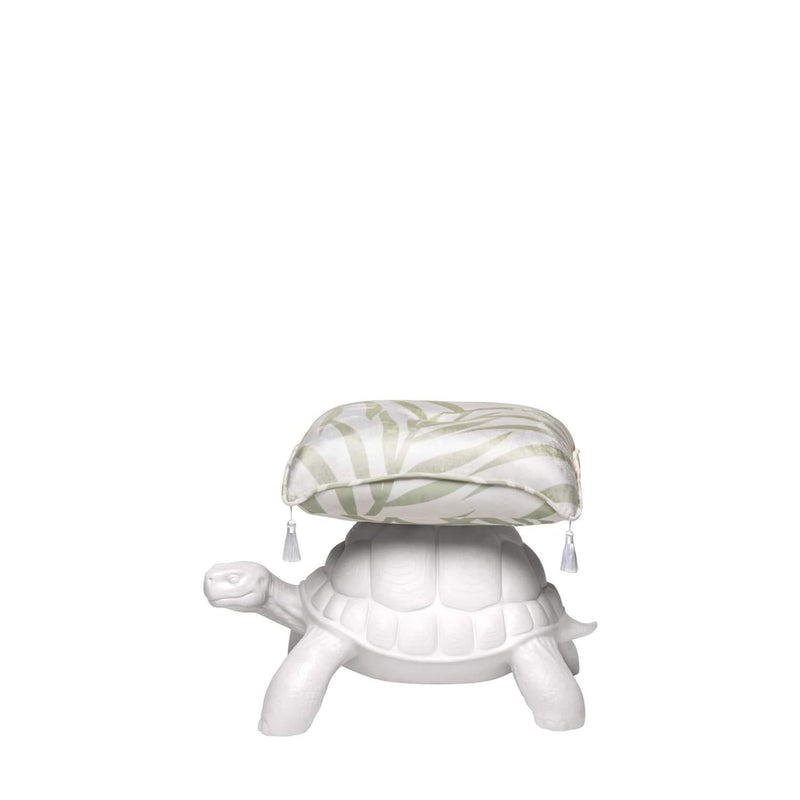 White Turtle Carry Pouf
