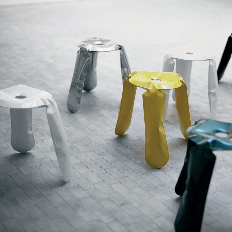 Limited Edition Stool in Polished Stainless Steel