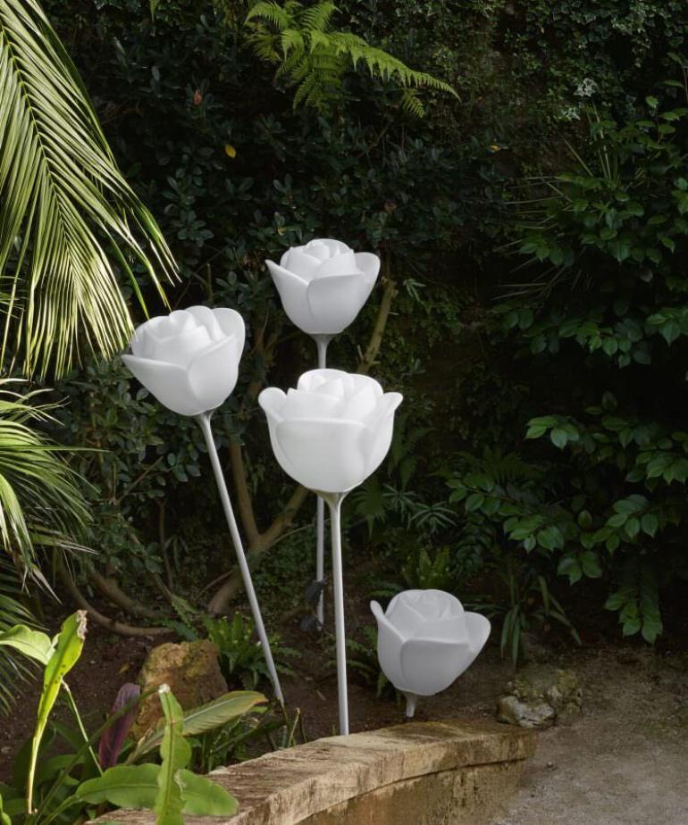 Baby Love White Rose Large Outdoor Floor Lamp