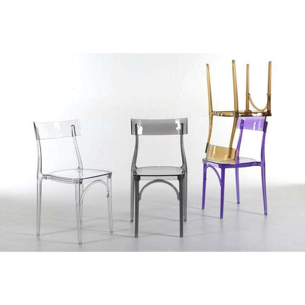 Milani, Transparent Grey Polycarbonate Dining Chair