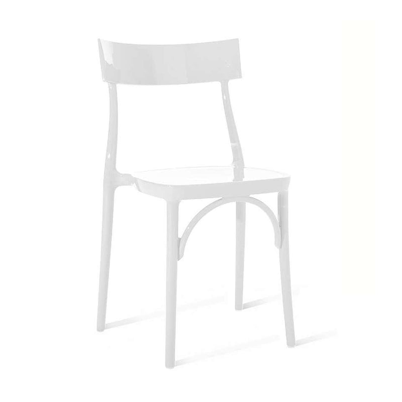 Milani, Glossy White Polycarbonate Dining Chair