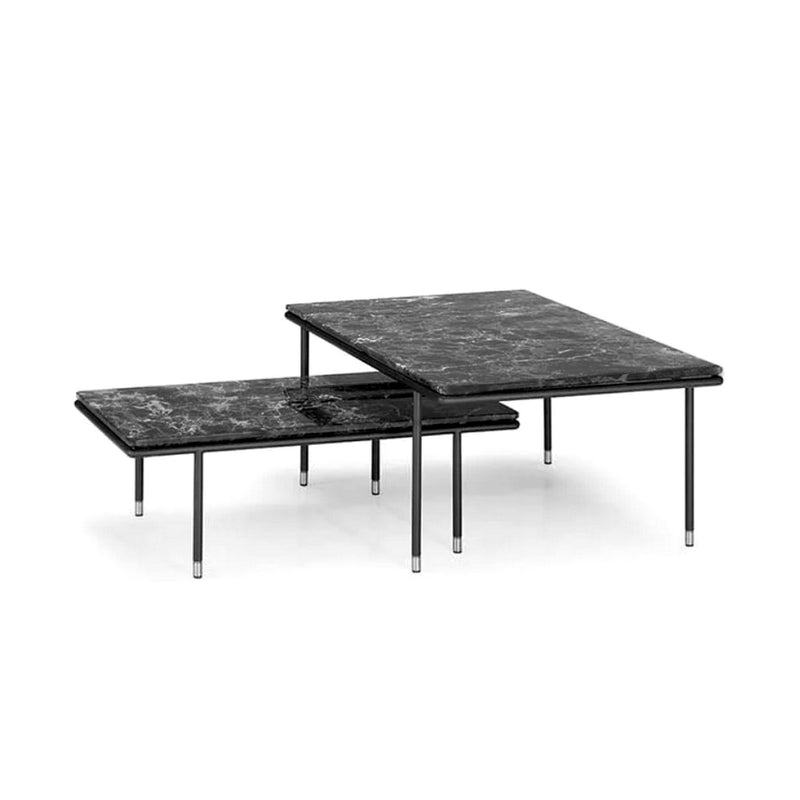 Set of 2 Black Marble Coffee Tables