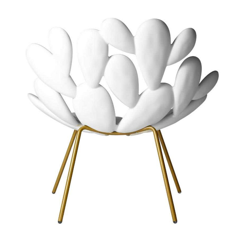 White & Brass Outdoor Cactus Chair