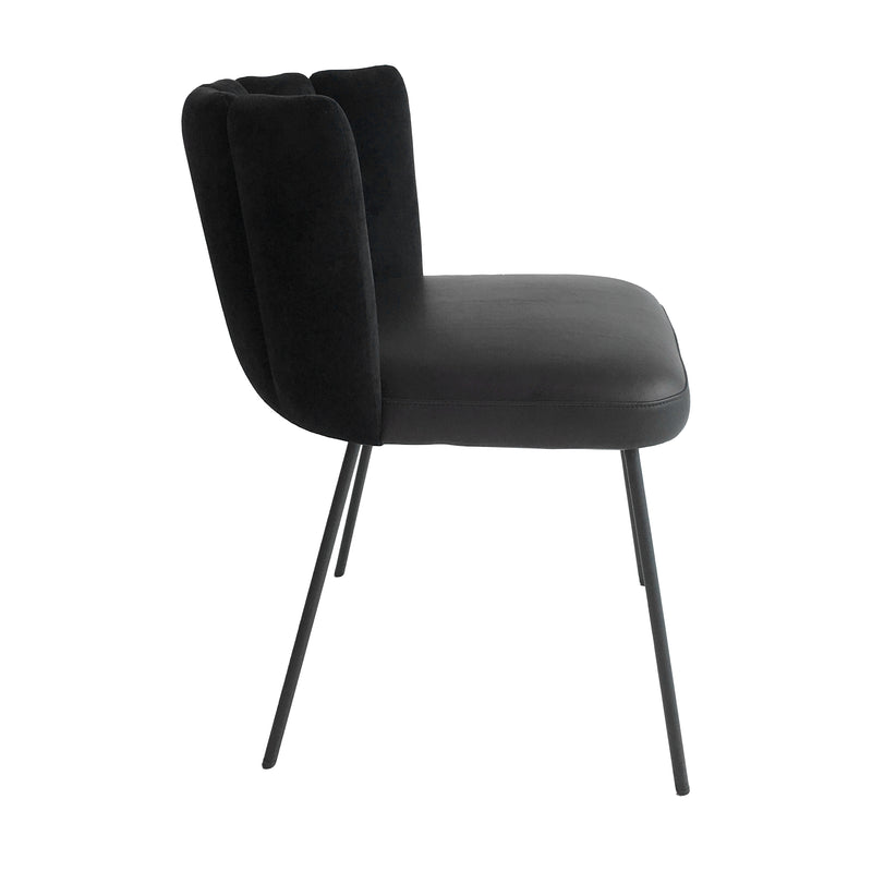Black Gaia Velvet Dining Chair (5-Back)