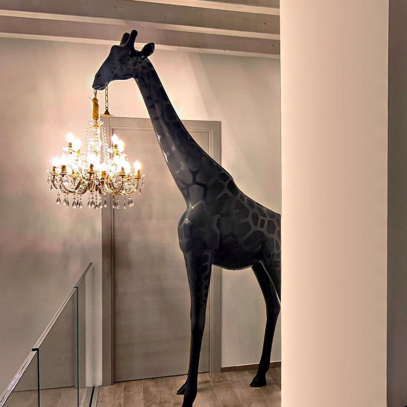 8.6 ft Tall Black Indoor Giraffe Chandelier