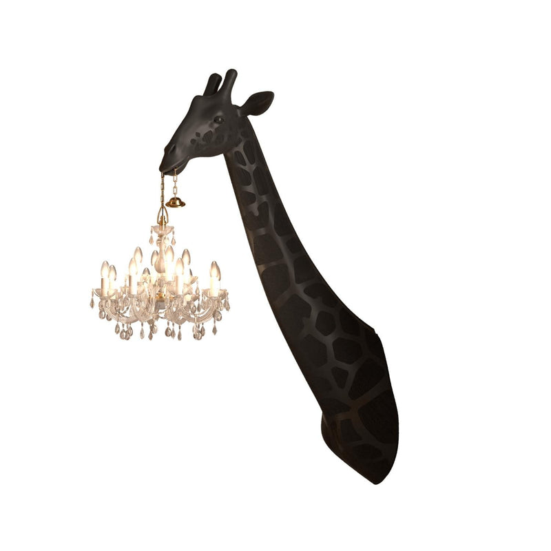 Black Giraffe in Love Wall Lamp