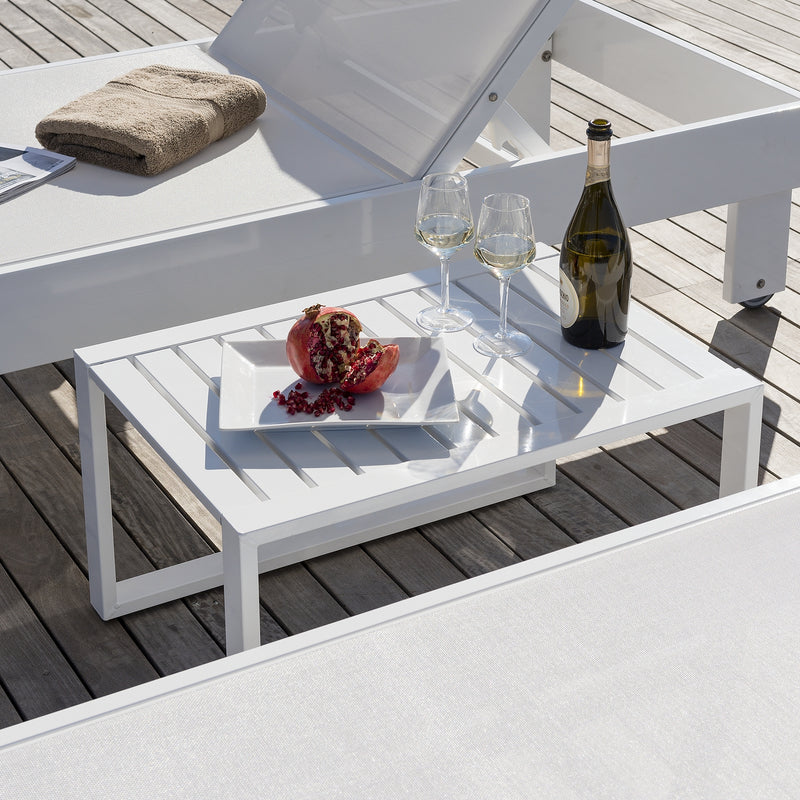 White Lacquered Aluminium, Outdoor Coffee Table