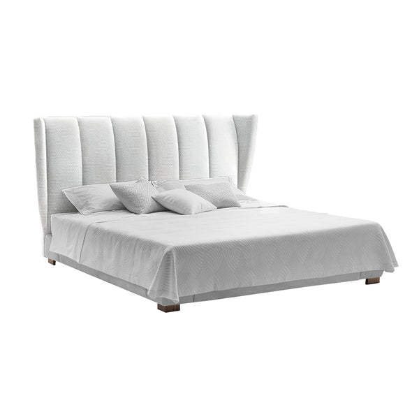White Velvet Magenta Bed