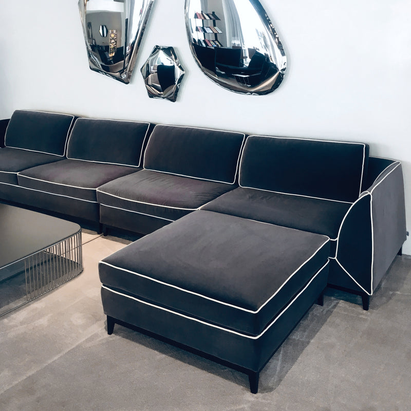 Manzoni Grey Velvet Sofa