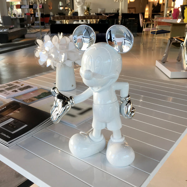 Mickey, Bi-color Figurine White & Silver