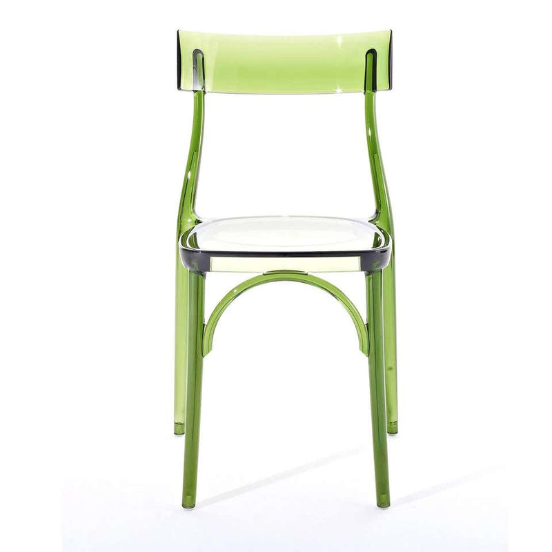 Milani, Transparent Green Polycarbonate Dining Chair