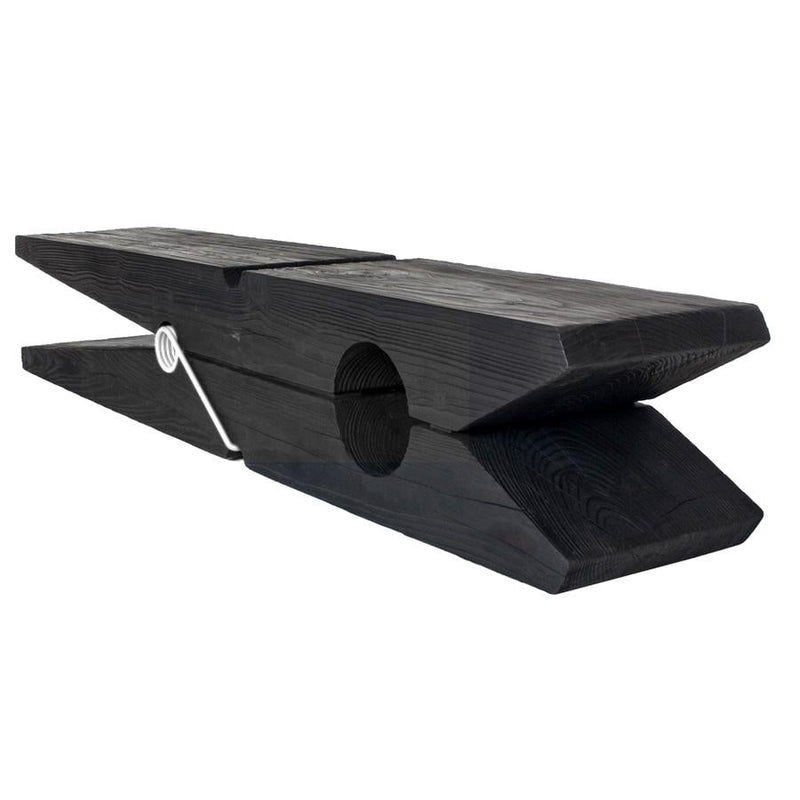 Black Clothespin 55 Inches Vulcano Bench w/ White Iron Spring