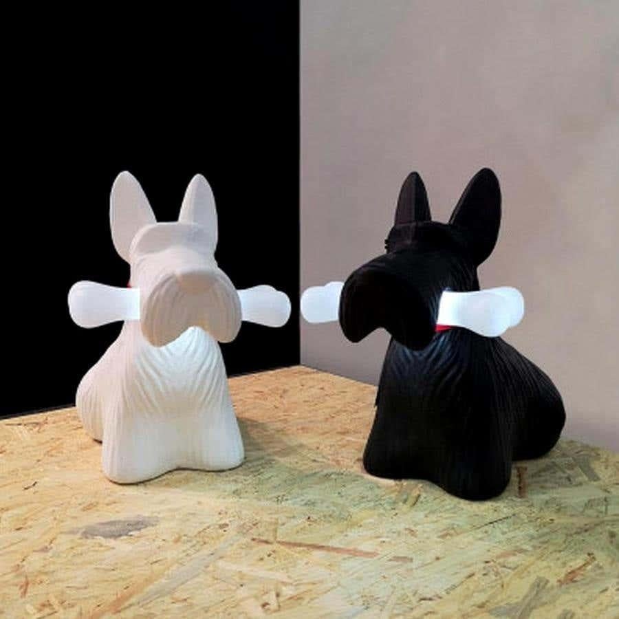 Qeeboo Black Scottie Dog LED lamp by Stefano Giovannoni | Collectioni