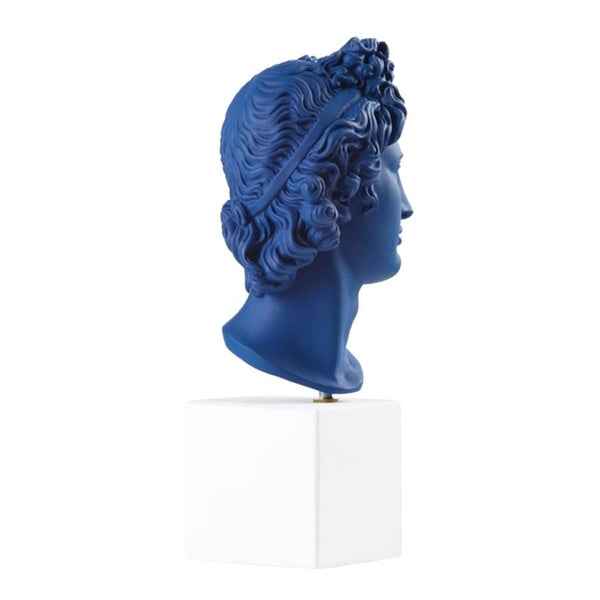 Apollo Head Statue in Blue XL